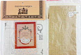 Told In a Garden Cross Stitch Pattern Baby in a Basket + Belfast Linen C... - $23.24