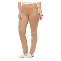 MarlaWynne Stretch Faux Suede Straight-Leg Pant (CAMEL, SIZE 2) 770328 - £20.99 GBP