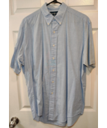 Polo Ralph Lauren Mens size large blue Classic fit linen short Sleeve Po... - £7.85 GBP