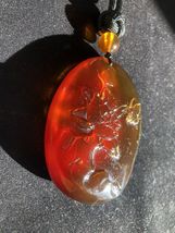 Natural Burmese Amber Myanmar Amber necklace Flower Butterfly 茶珀花開富貴蝴蝶福到來 - £782.17 GBP