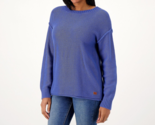 Peace Love World Cotton Crewneck Sweater - Bright Cobalt, 3X - $29.69