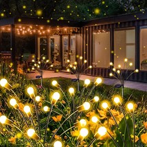 8-Pack Solar Garden Lights (Upgraded Long Lasting), 64 Led Firefly Solar Lights  - £73.77 GBP