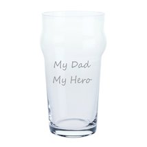 Father&#39;s Day Classic Pint Dartington Beer Glass (My Dad My Hero) - £16.66 GBP