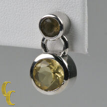 Orecchini A Goccia In Vetro Giallo In Argento Sterling Con Chiusure A Fa... - $184.04 CAD