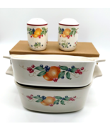 Vintage Corning Ware ABUNDANCE Casserole dishes no Lids + Salt &amp; Pepper ... - $532.31 MXN