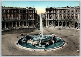 Colored Postcard Of Roma Piazza Dell Esedra Square Rome Italy - £12.40 GBP