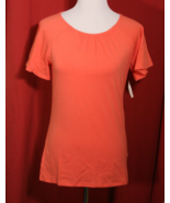 Amazon Essentials Womens S  Soft Knit T-Shirt Top Key Hole Orange - €8,64 EUR