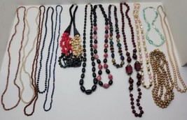 12 Vtg Colorful Ladies Fashion Beaded Necklace lot Bead Boho Pearls Chun... - £30.44 GBP