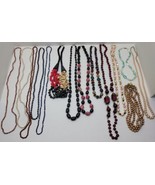 12 Vtg Colorful Ladies Fashion Beaded Necklace lot Bead Boho Pearls Chun... - $732.34 MXN