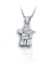 Sterling Silver Inukshuk Funeral Cremation Urn Pendant for Ashes w/Chain - £223.62 GBP