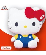 Japan Hello Kitty Basic Heart Embroidery Ribbon Doll GJ Plush 45cm Valen... - $50.21