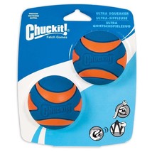 Chuckit! Ultra Squeaker Balls Dog Toy Blue/Orange 1ea/2 pk, MD - £14.17 GBP