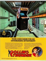 Rolling Thunder Arcade Flyer 1986 Original Retro Video Game Promo Art Vi... - $33.52