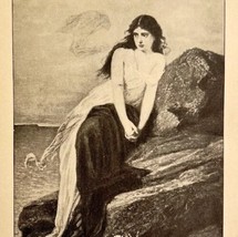 Sappho At The Sea Victorian Print 1901 Woman History Ephemera DWP4C - £16.01 GBP