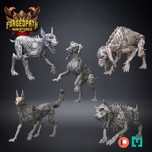 Zombie Dogs * Undead Creatures * Fantasy Miniatures Dungeons and Dragons Proxy A - £6.38 GBP