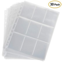30 pack 9-Card Protector Sleeves Pocket Trading Card Album Pages Binder ... - £19.78 GBP