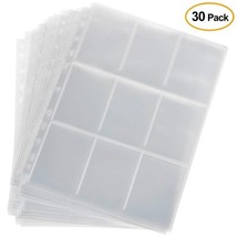 30 pack 9-Card Protector Sleeves Pocket Trading Card Album Pages Binder ... - £18.89 GBP