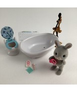 Calico Critters Bunny Figure Country Bathroom Toilet Sylvanian Families ... - $29.65