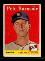 Vintage BASEBALL Trading Card TOPPS 1958 #211 PETE BURNSIDE San Francisc... - $10.67