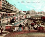 Vtg Postcard 1910 Algeria Alger Algers Ramps Descending Into Port  - $13.32