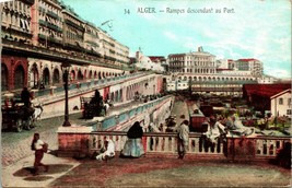 Vtg Postcard 1910 Algeria Alger Algers Ramps Descending Into Port  - £10.53 GBP