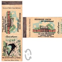 Vintage Matchbook Cover Rockbridge Center Natural Bridge VA 1960s hotel ... - $9.89