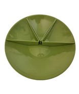 Avocado Green Large Serving Bowl With 3 Removable Compartments 14&quot; Round - $28.70