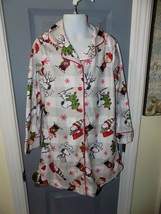 Peanuts Plaid Button Up Nightgown Size S Girl&#39;s NEW - £15.50 GBP