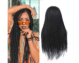 Ican black color kanekalon braiding synthetic lace front wigs for black women   4  thumb155 crop