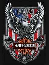 Rider for Life Eagle Harley Davidson Metal Sign - £31.03 GBP
