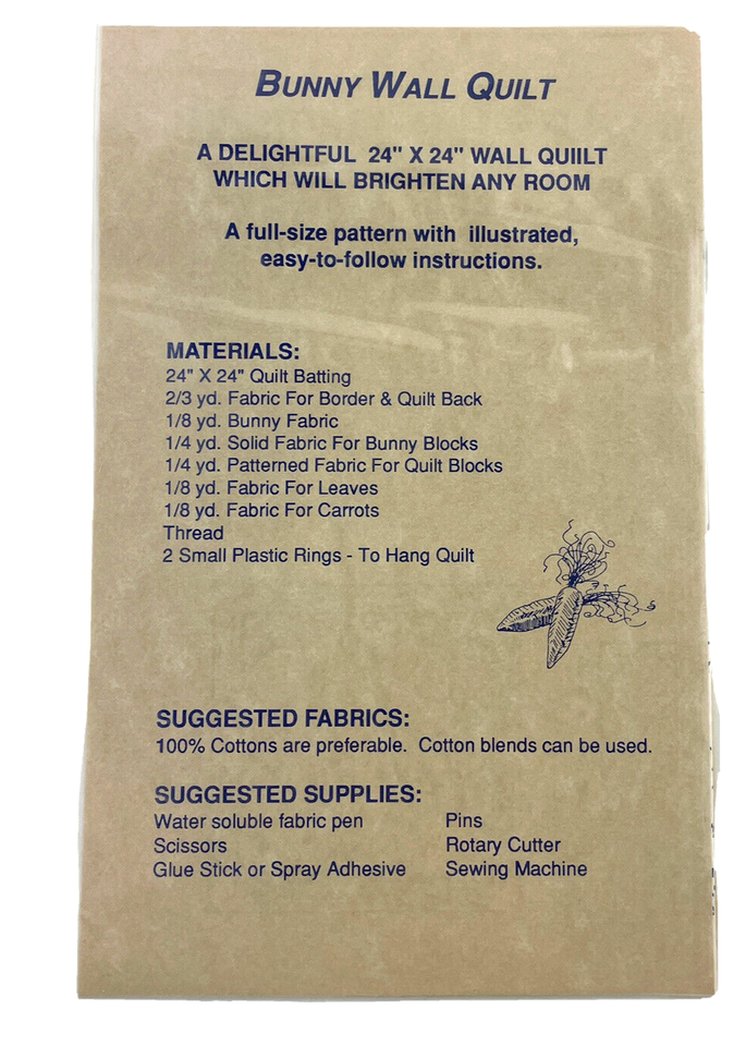 Animal Crackers Quilt Pattern Bunny Rabbits 24x24 in. Item image 5