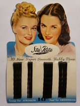 Vintage  Sta-Rite Bobby Pins  Black Pins on Card New Old Stock PB52 - £13.57 GBP