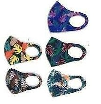 5 pack TROPICAL LEAVES face Mask with Filter Sleeve. Washable reusable monstera - £9.86 GBP