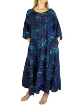 Women&#39;s Plus Size Dress Aztec Blue Delia with Pockets L XL 0X 1X 2X 3X 4X 5X 6X - £69.91 GBP+