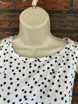 Loft White Blue Star Cotton T-Shirt XS Sleeveless Blouse Top Summer Patr... - $4.75