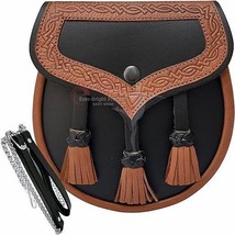 Scottish Kilt Semi Dress Sporran Genuine 100% Real Leather Knot Tassels ... - $2,079.00 MXN