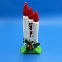 VTG Empire Blow Mold Christmas Decor Tabletop Triple Lighted Candle Noel... - $46.75
