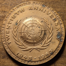 1945-1965 United Nations International Cooperation Year Bronze Medal Token - £6.61 GBP