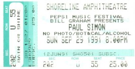 Paul Simon Ticket Stub September 29 1991 Mountain View California - £19.60 GBP