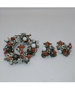 Unsigned Miriam Haskell brooch and clip on earrings - $350.00