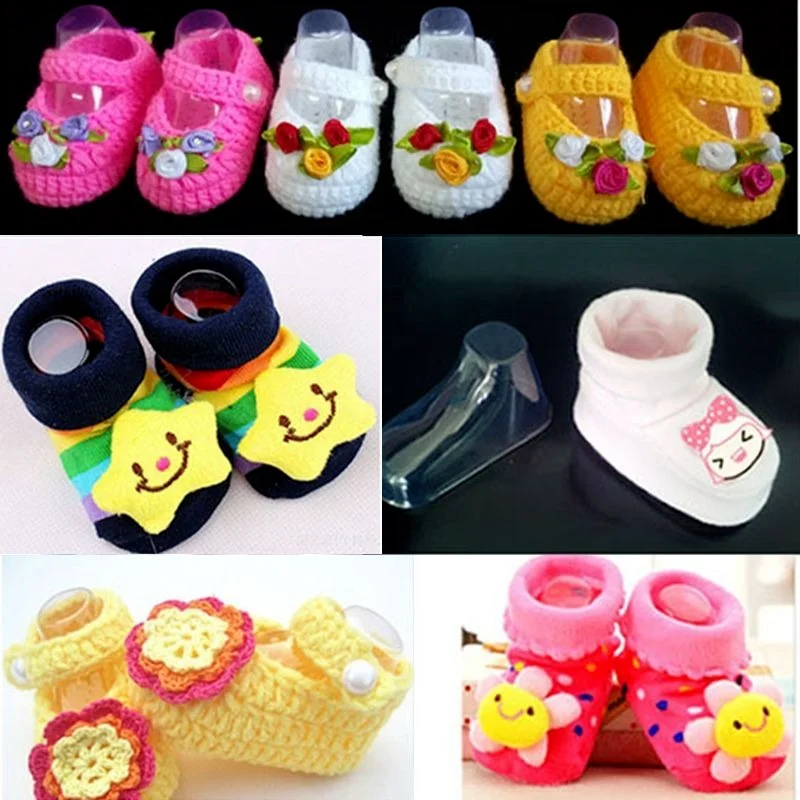 Play 10Pcs Clear Plastic Baby Feet DisPlay Baby Booties Shoes Socks Showcase Sho - £23.11 GBP
