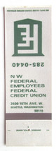 NW Federal Employees Federal Credit Union - Seattle, Washington Matchbook Cover - £1.36 GBP