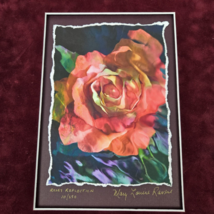 Rosey Reflection Giclée Art Print Rose Flower Mary Louise Ravese Signed Numbered - £27.96 GBP
