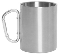 Stainless Steel Insulated Canteen Cup Portable Mug with Carabiner Handle... - £8.93 GBP