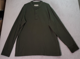 Eddie Bauer Shirt Mens Tall XL Olive 100% Cotton Long Raglan Sleeve Henley Neck - £22.57 GBP