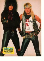 Motley Crue Nikki Sixx Vince Neil Guns N&#39; Roses teen magazine pinup clipping - £2.79 GBP