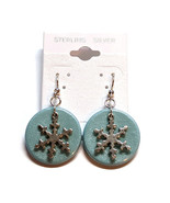Arctic Snowflakes Polymer Clay and Sterling Earrings - £31.12 GBP