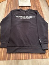 Crooks &amp; Castles Can’t Stop The Crooks Sweatshirt Mens S Black Fleece Pullover - £25.90 GBP