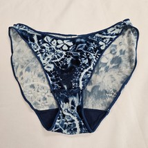 Soft Microfiber Blue Floral Tie Die Panties Briefs M L 6 7 - £15.79 GBP