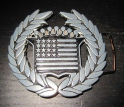 Vintage Famous Stars &amp; Stripes Buckle American Flag Cadillac Belt Buckle - £24.12 GBP